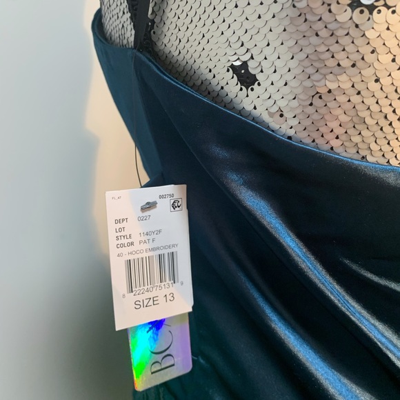 NWT BCX JUNIORS EMBROIDERED STRAPLESS FIT & FLARE DRESS  - sz 13 / womens sz 10 - Picture 6 of 8